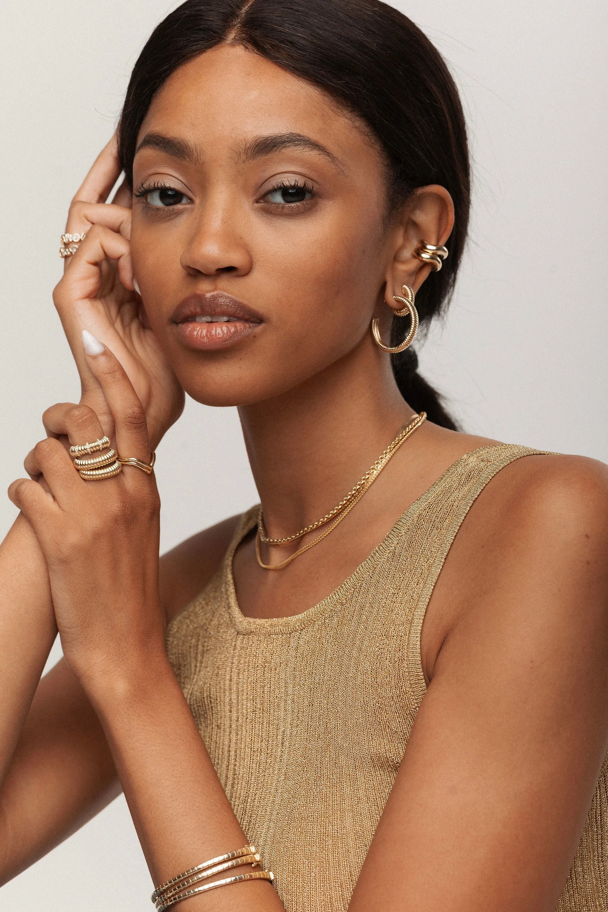 Jules Textured Hoops