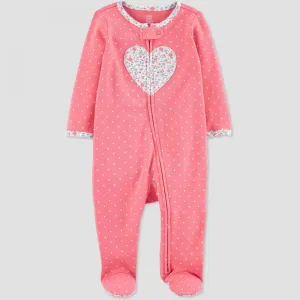 Just One You Made By Carter's Baby Girls' Dot Heart Footed Pajama
