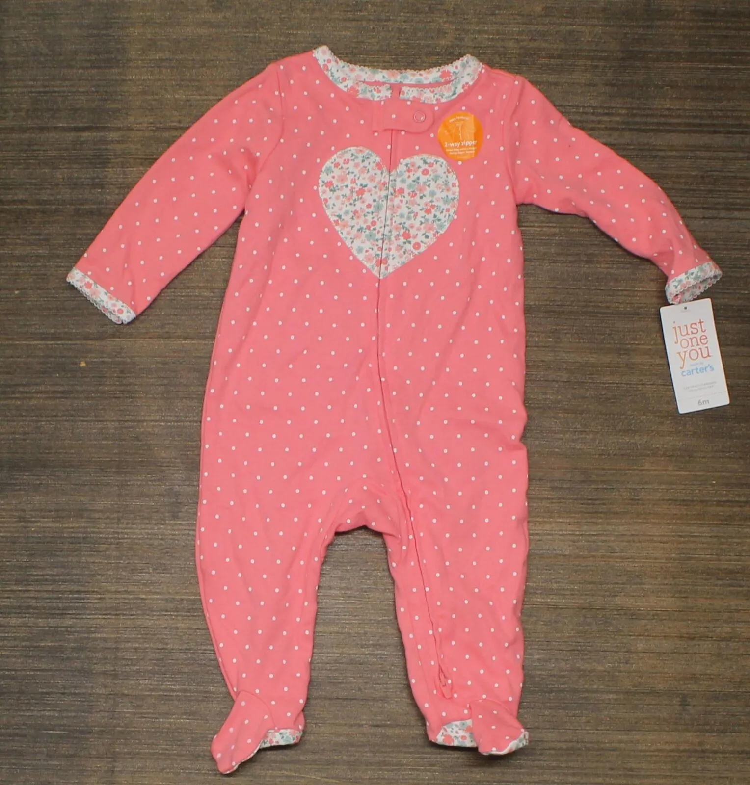 Just One You Made By Carter's Baby Girls' Dot Heart Footed Pajama