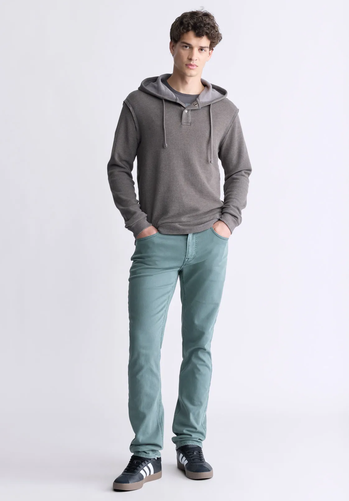 Kafom Men's Hooded Long-Sleeve Top, Chocolate - BM24433