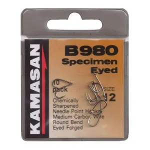Kamasan B980 Specimen Eyed Barbed Hooks