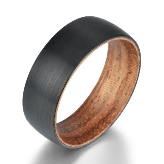 Koa Wood Tungsten Men's Wedding Band 8MM