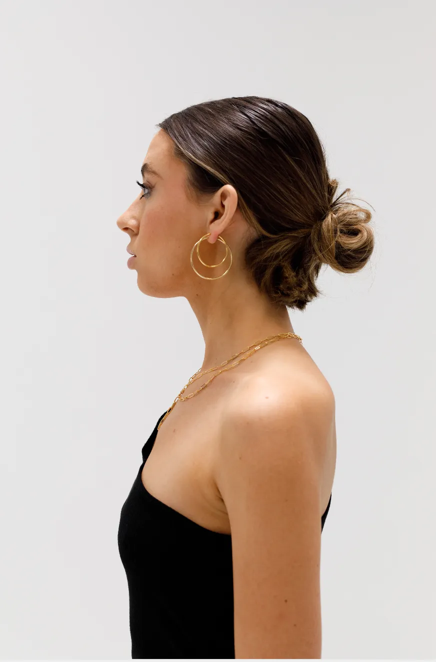 LARGE MODERN HOOPS - GOLD