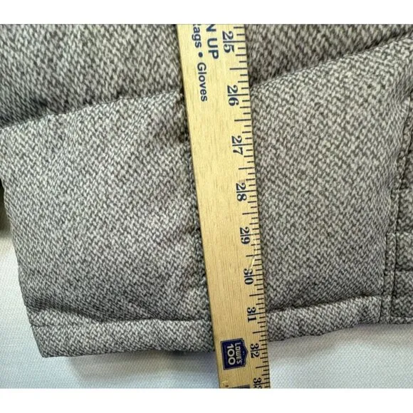 Lauren Ralph Lauren Coat Medium Gray White Long Line Down Filled Quilted Puffer