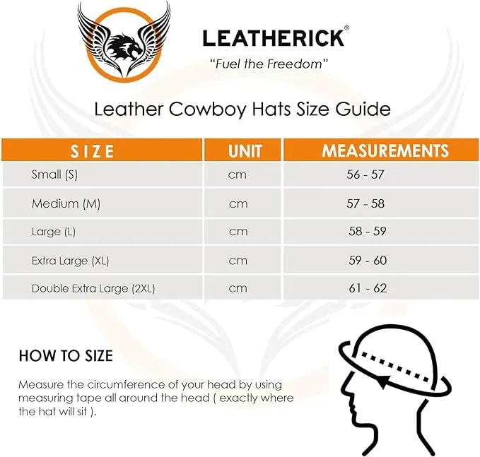 Leatherick Dark Brown Western Style Leather Cowboy Hat