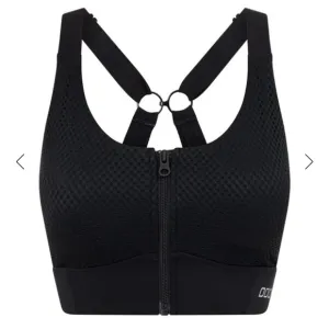 Like New Lorna Jane THE ONE Front Zip High Impact Sports Bra Adjustable Straps