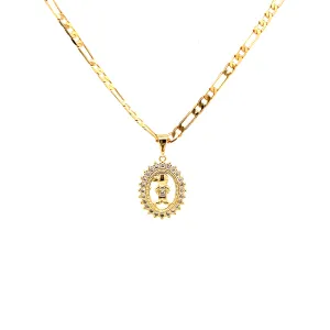 Little Boy Necklace for Mothers Day 14k GF Figaro link chain