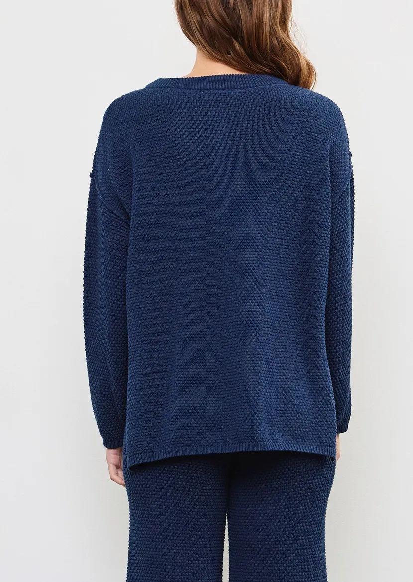 Long Sleeve Button Knit Top