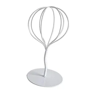Losa Modern Balloon Style Metal Hat Holder Tabletop Decorative Wig Display Stand White