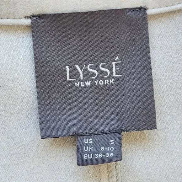 Lysse Summer Vegan Suede Zip Front Moto Jacket Soft Cozy Business Casual Small