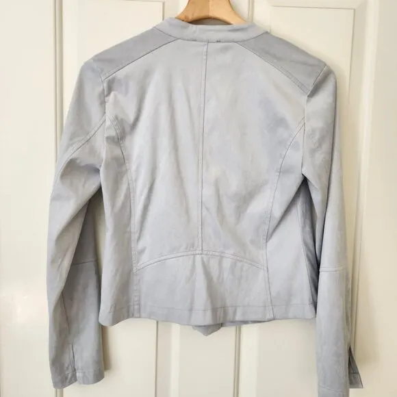 Lysse Summer Vegan Suede Zip Front Moto Jacket Soft Cozy Business Casual Small