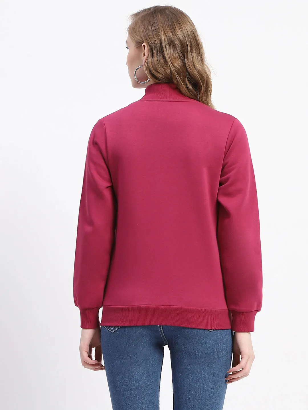 Madame Mock Neck Plum Cotton Sweatshirt