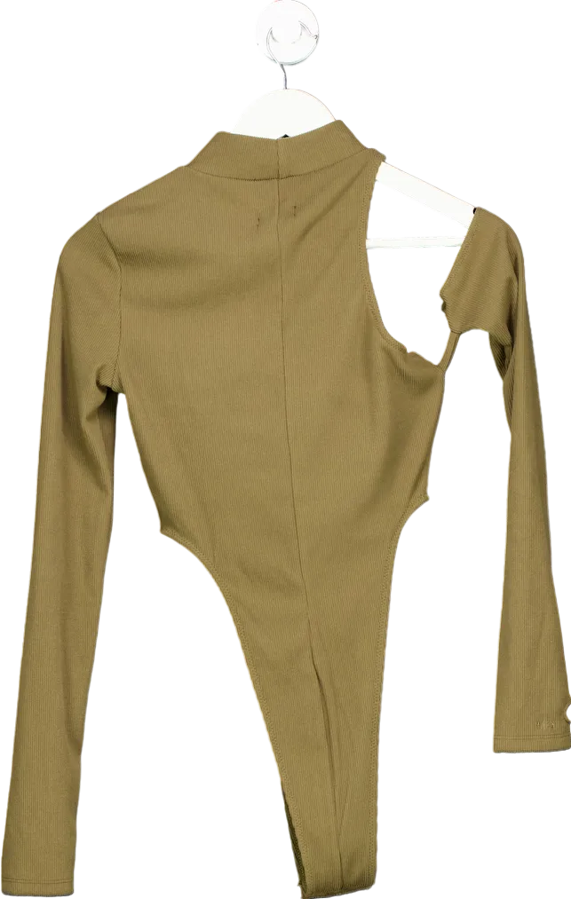 Mars The Label Khaki Asymmetric Bodysuit UK 8