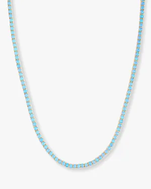 Melinda Maria Grand Heiress Blue Opal Tennis Necklace