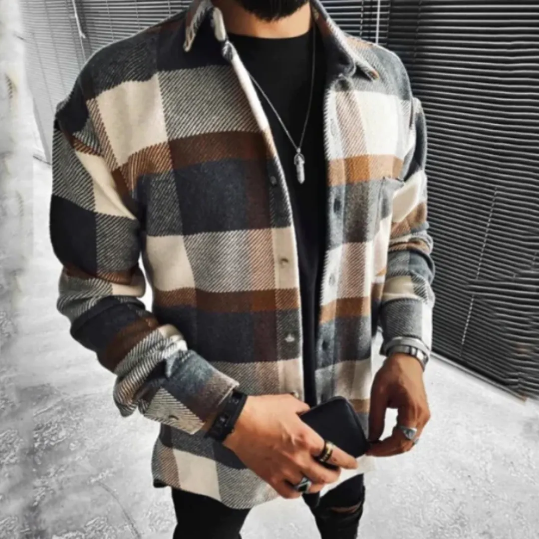 Men's Casual Long Sleeve Shirt | Checked