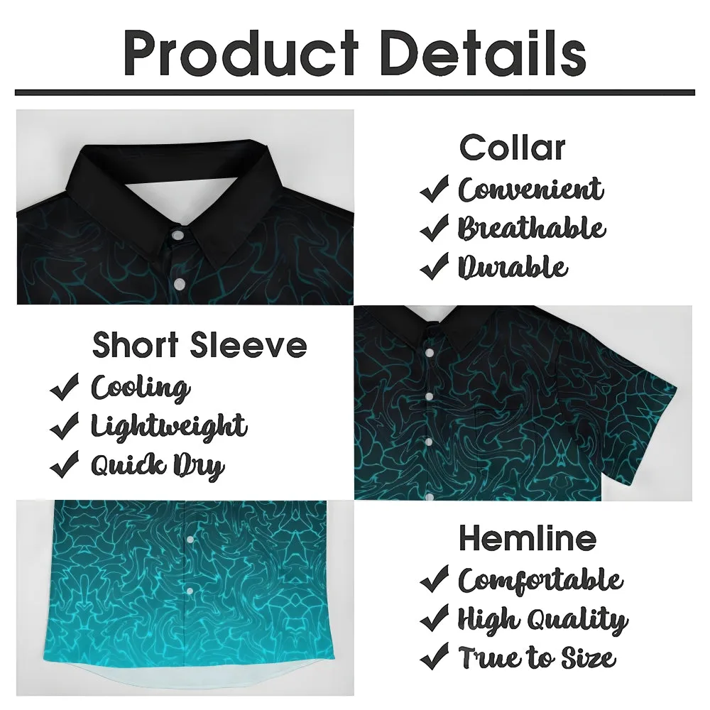 Men's Gradient Ripple Casual Short Sleeve Shirt 2402000345