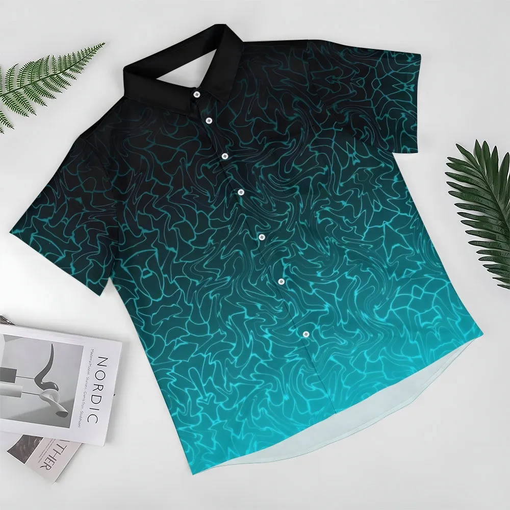 Men's Gradient Ripple Casual Short Sleeve Shirt 2402000345