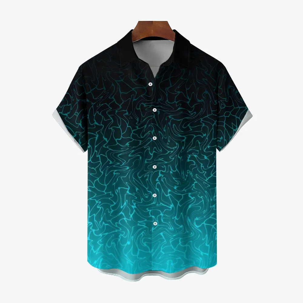 Men's Gradient Ripple Casual Short Sleeve Shirt 2402000345