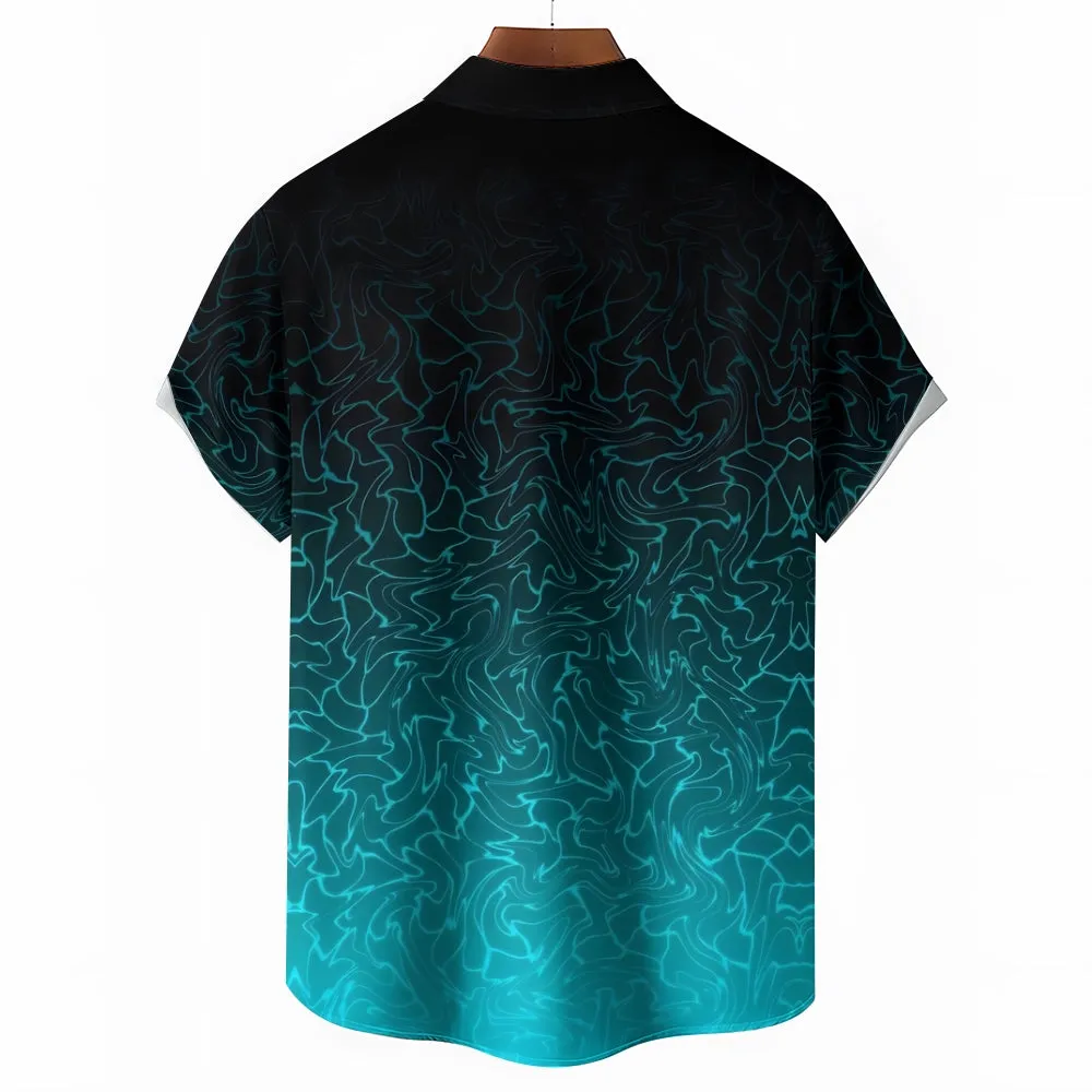 Men's Gradient Ripple Casual Short Sleeve Shirt 2402000345