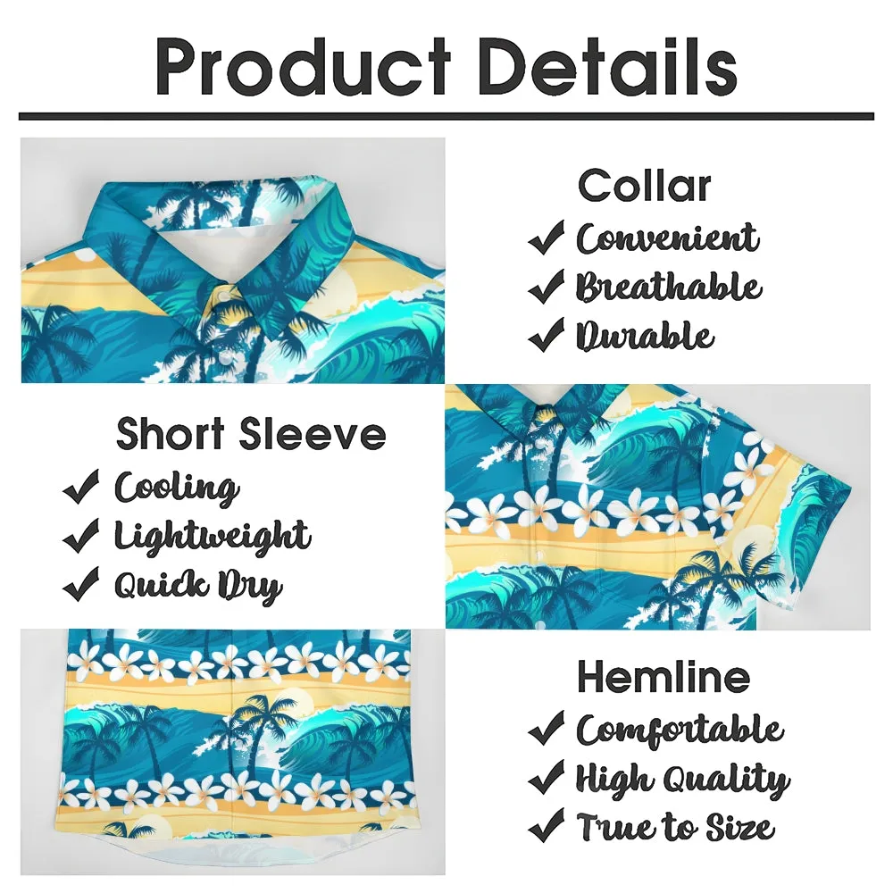 Men's Hawaiian Coconut Palm Casual Short Sleeve Shirt 2311000632