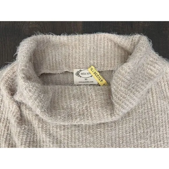 Mia Joy Joyfolie Midi Cream‎ Sweater Dress Mohair? Womens XS Bell Sleeve Soft