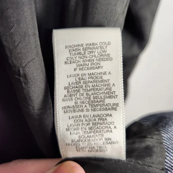 Michael Kors Denim Jacket With Faux Leather Trim Flap Buckle Pockets (M) #0215