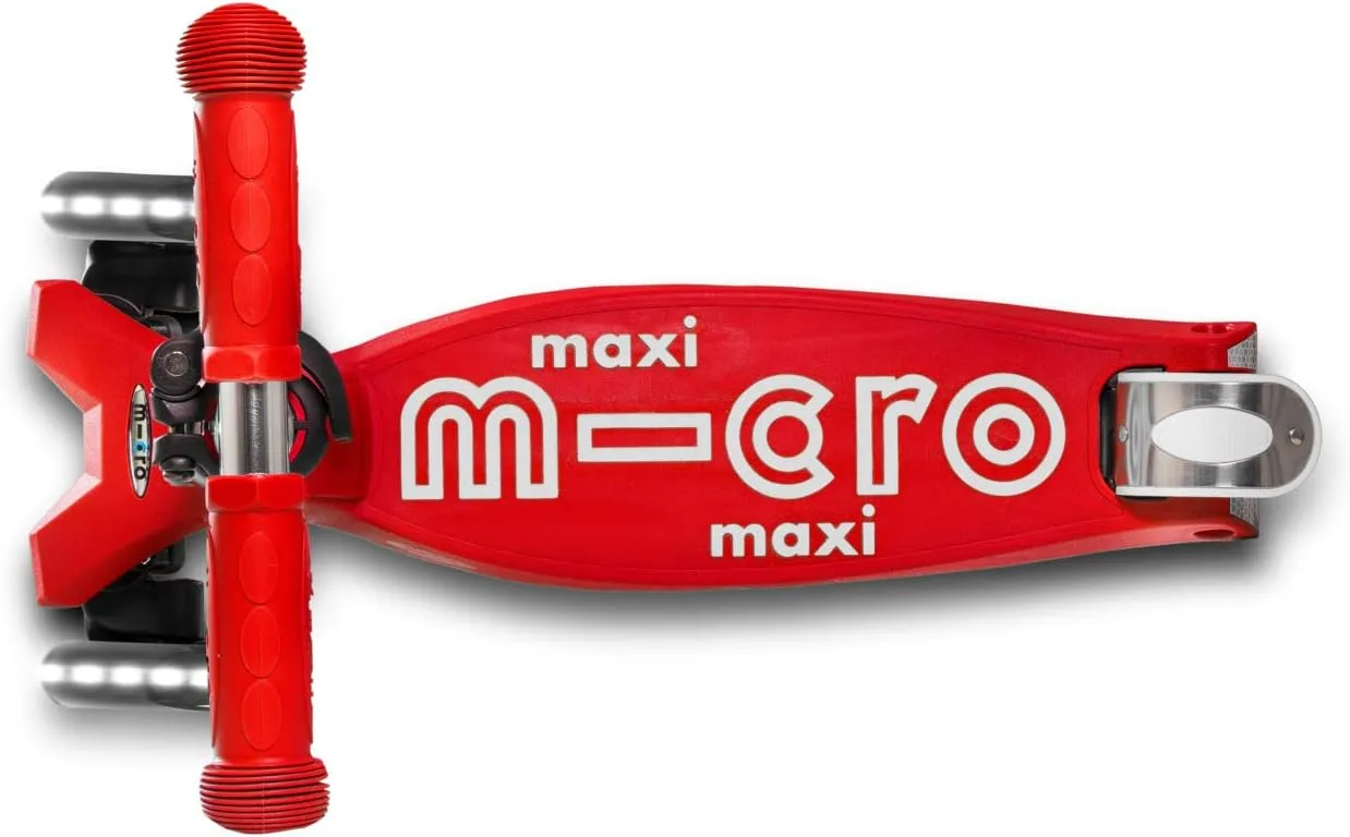 Micro Maxi Micro Deluxe with LED Wheels, Red - MMD068