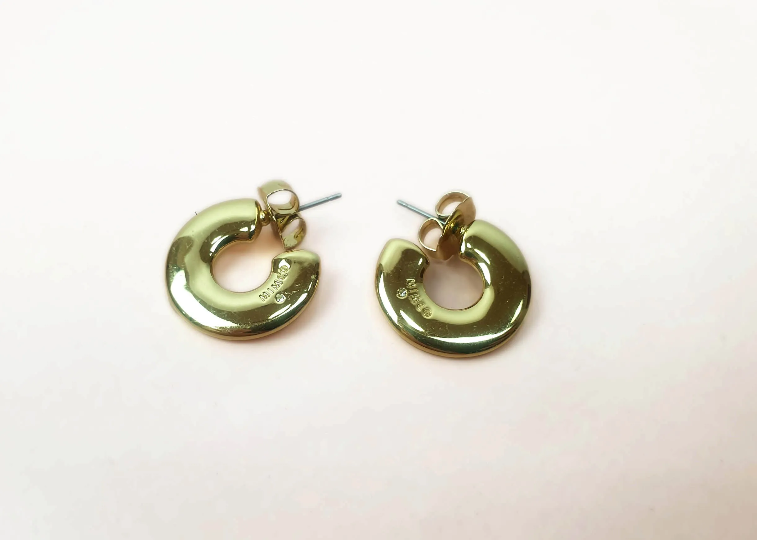 Mimco gold mini hoop style earrings