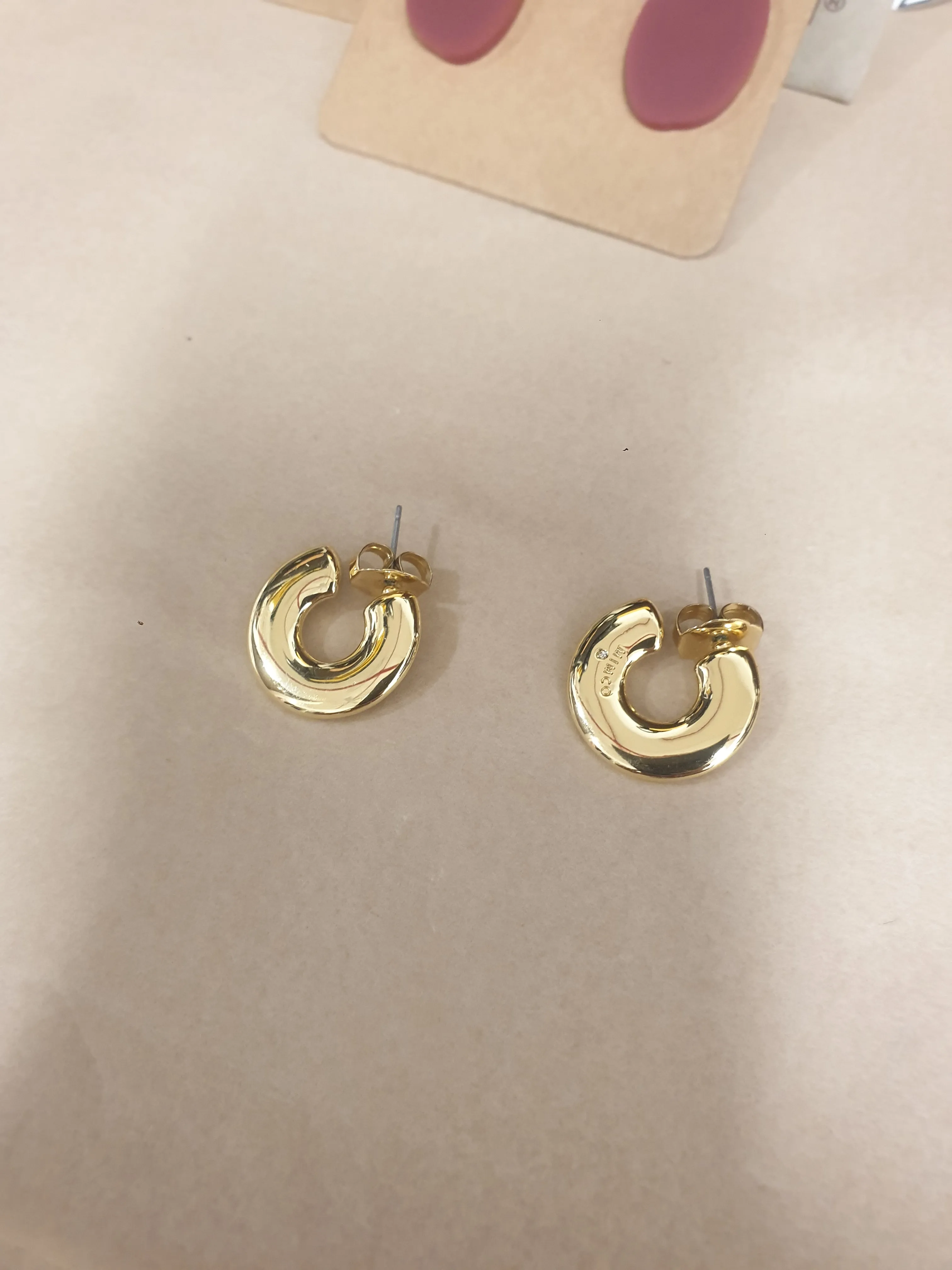 Mimco gold mini hoop style earrings