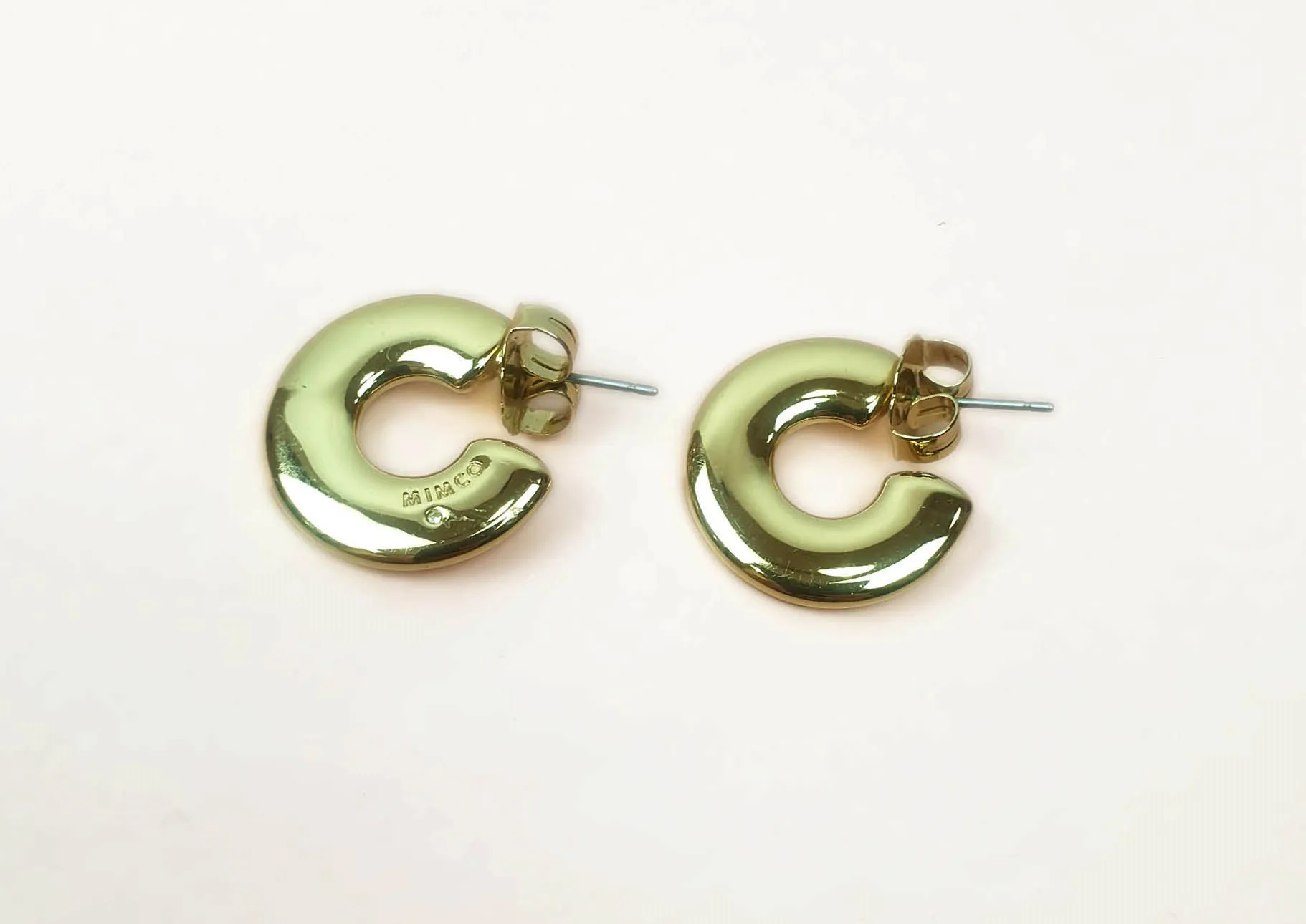 Mimco gold mini hoop style earrings