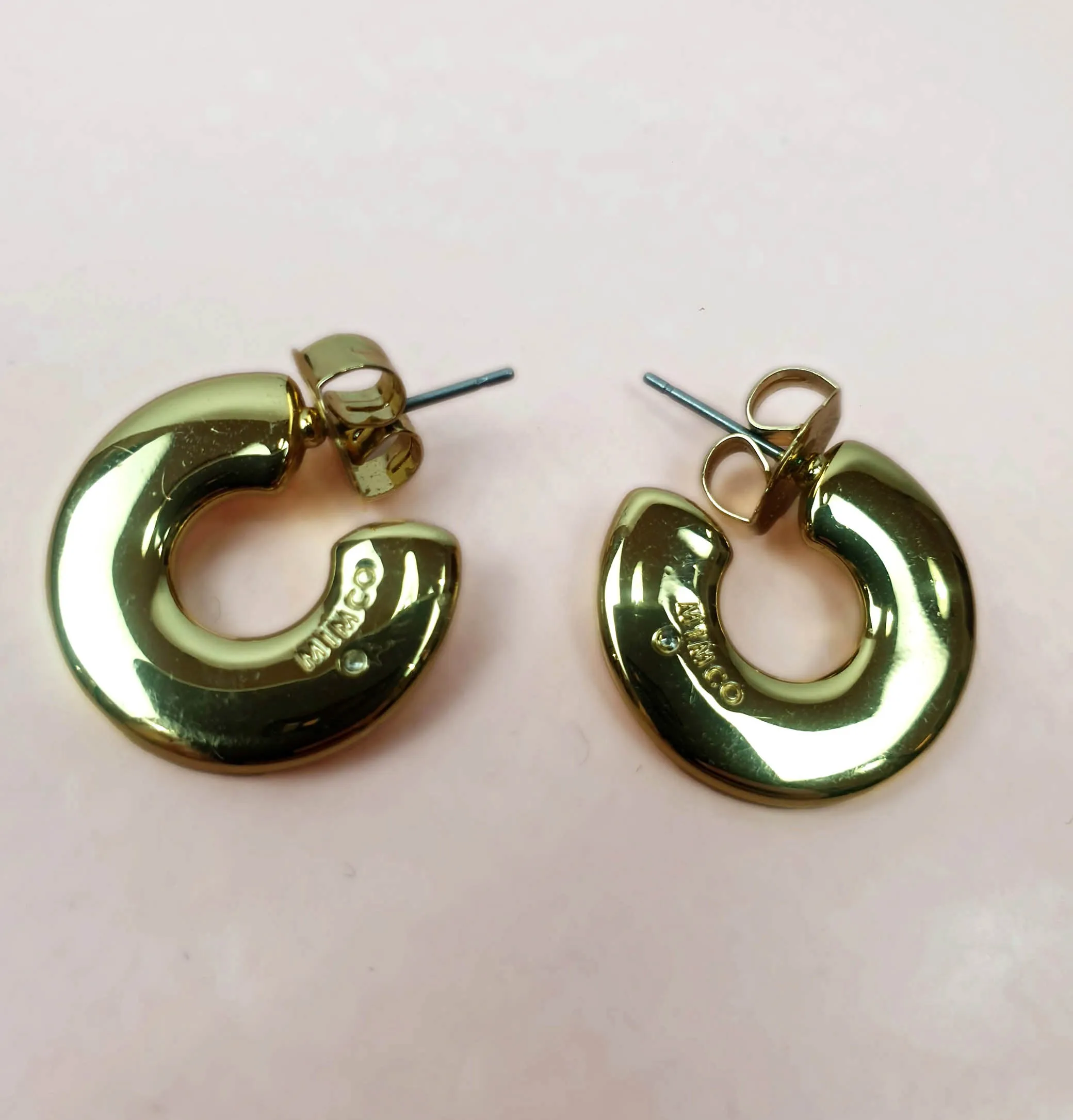Mimco gold mini hoop style earrings