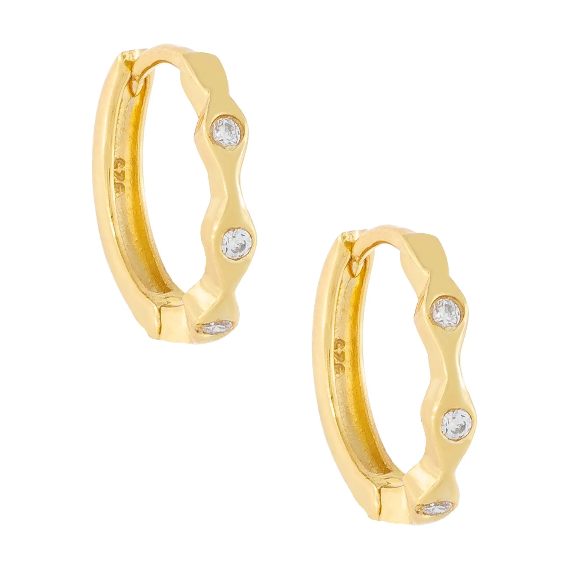 Mini Bezel Huggie Earring