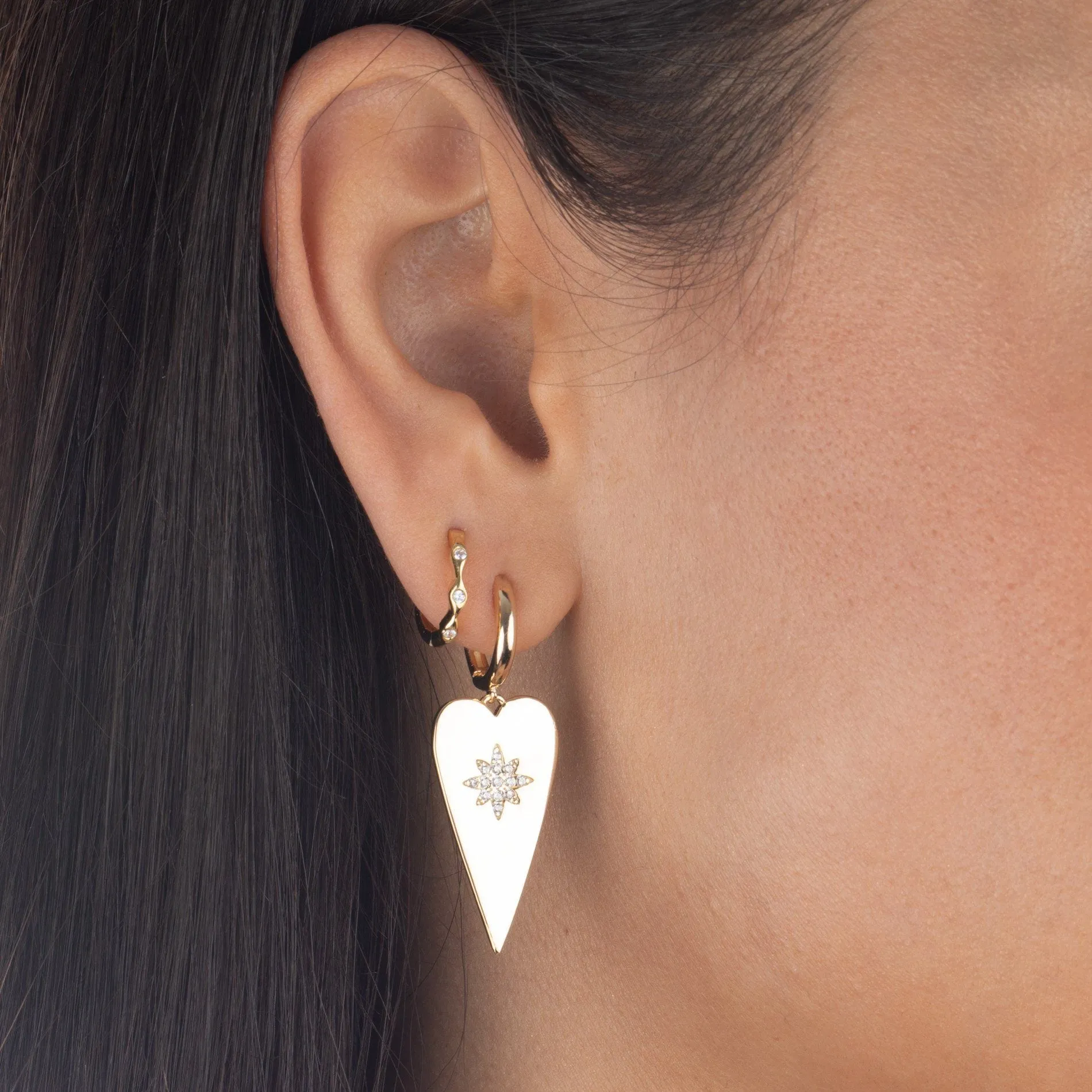 Mini Bezel Huggie Earring