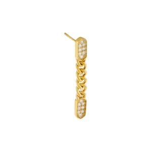 Mini Pavé Bars Drop Stud Earring
