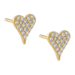 Mini Pavé Heart Stud Earring