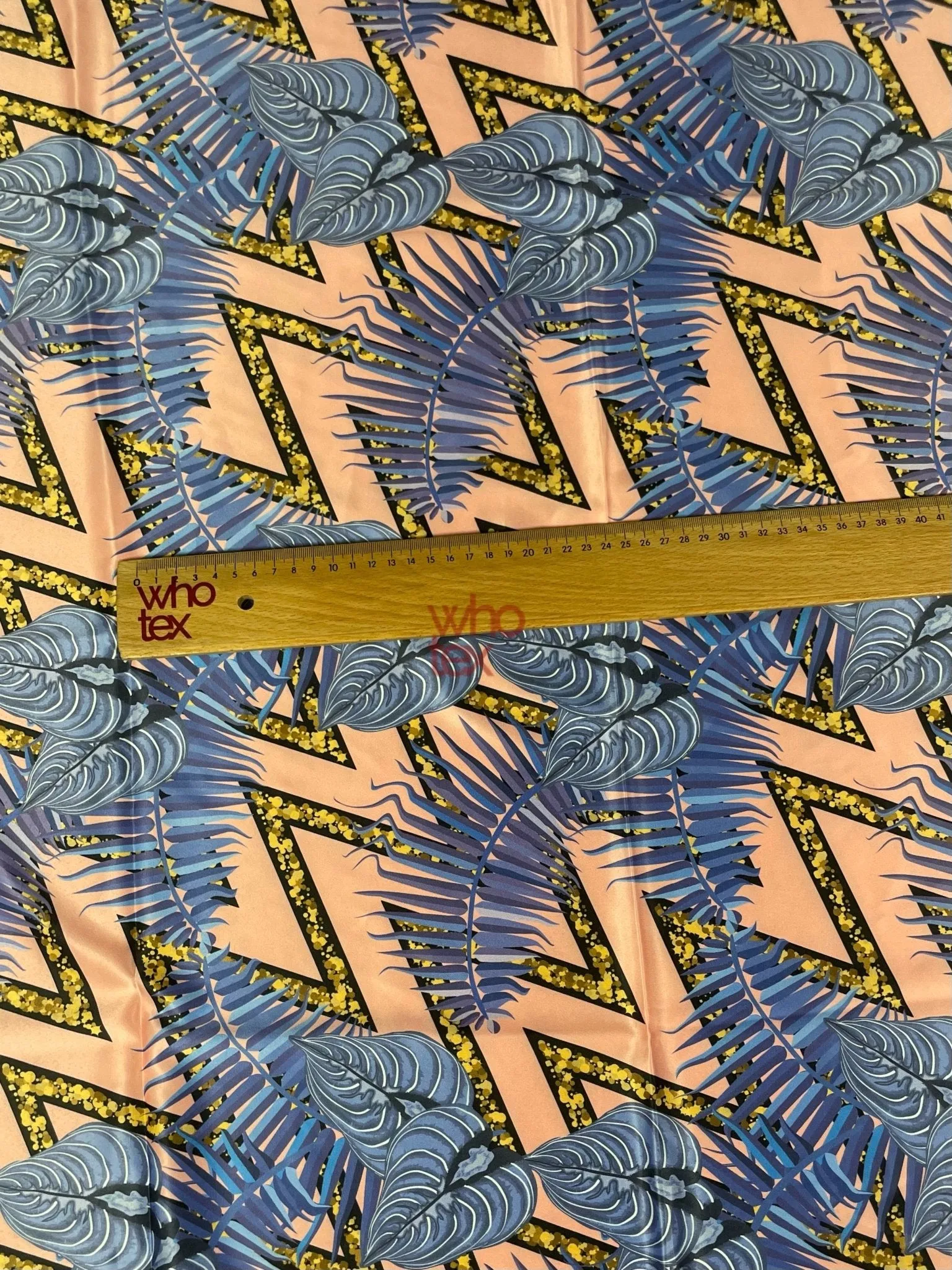 Modern Geometric and Tropical Leaf Print Fabric – Chic Abstract Design