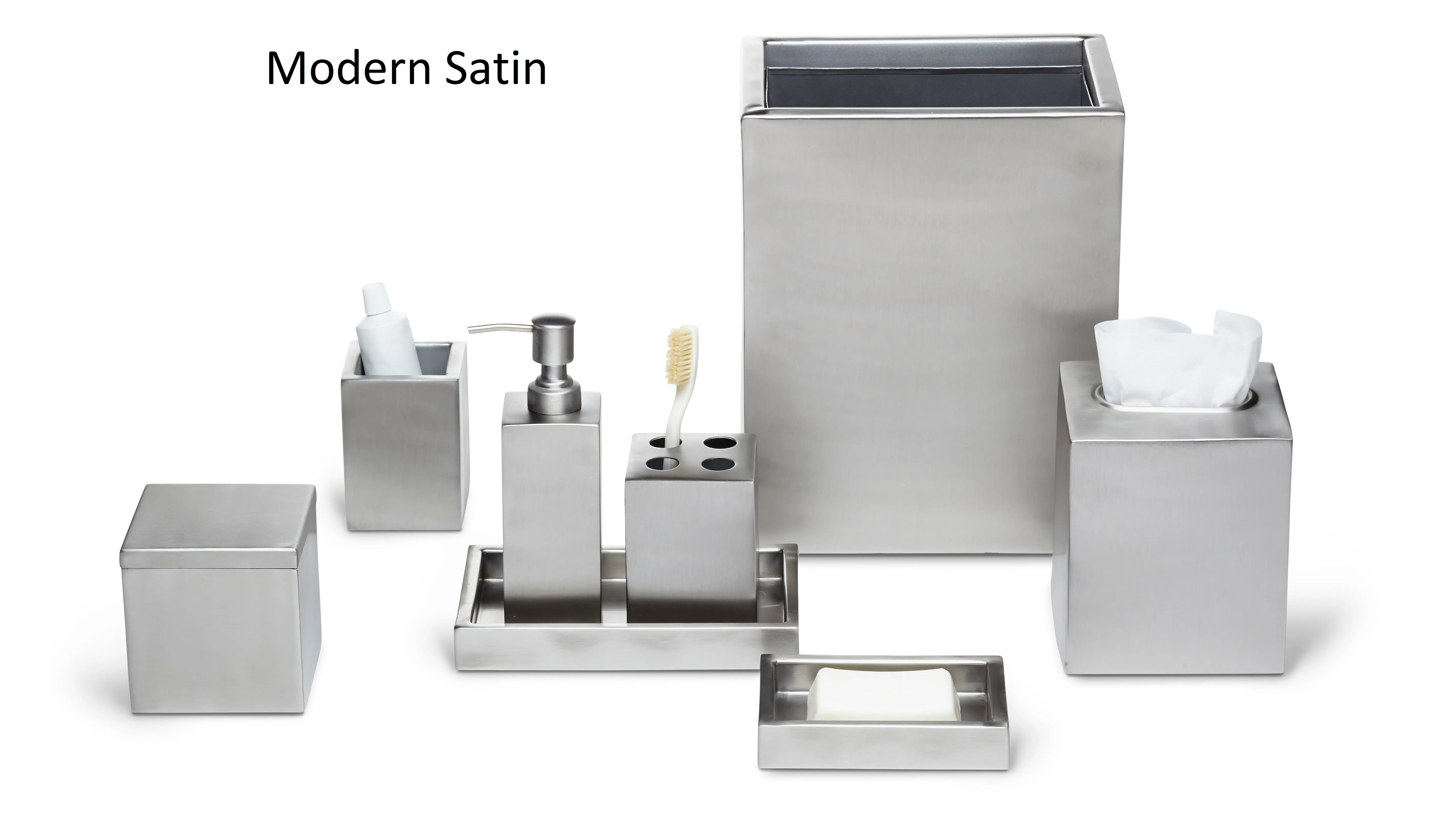 Modern Satin Wastebasket