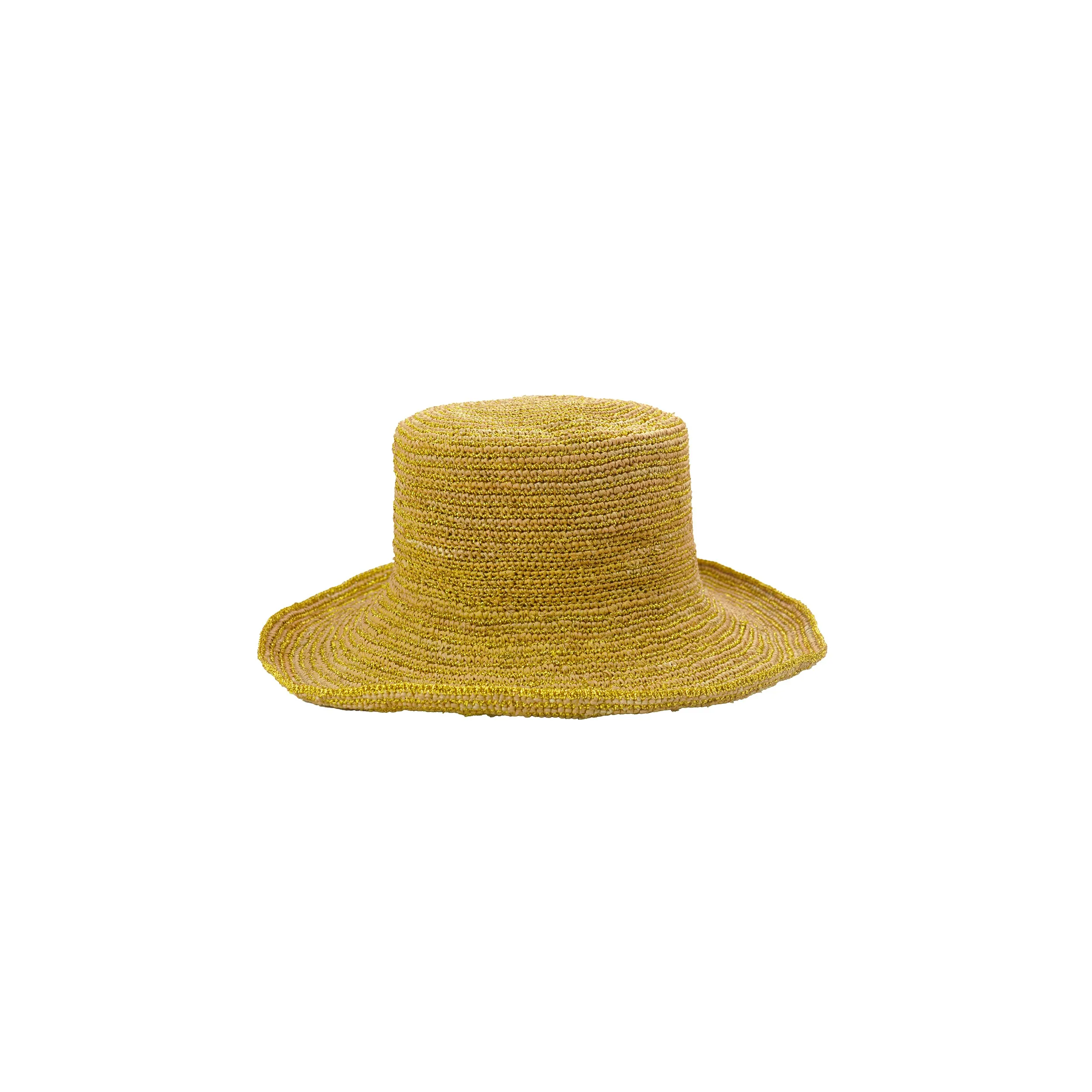 Moldeable Crochet Hat With Wire Brim And Mettallic Thread
