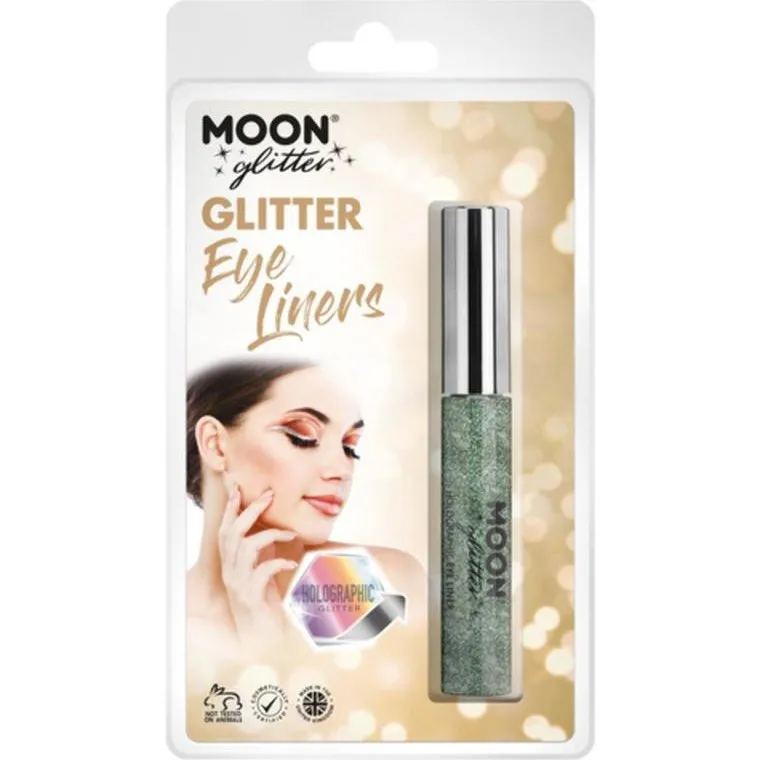 Moon Glitter Holographic Glitter Eye Liner, Green