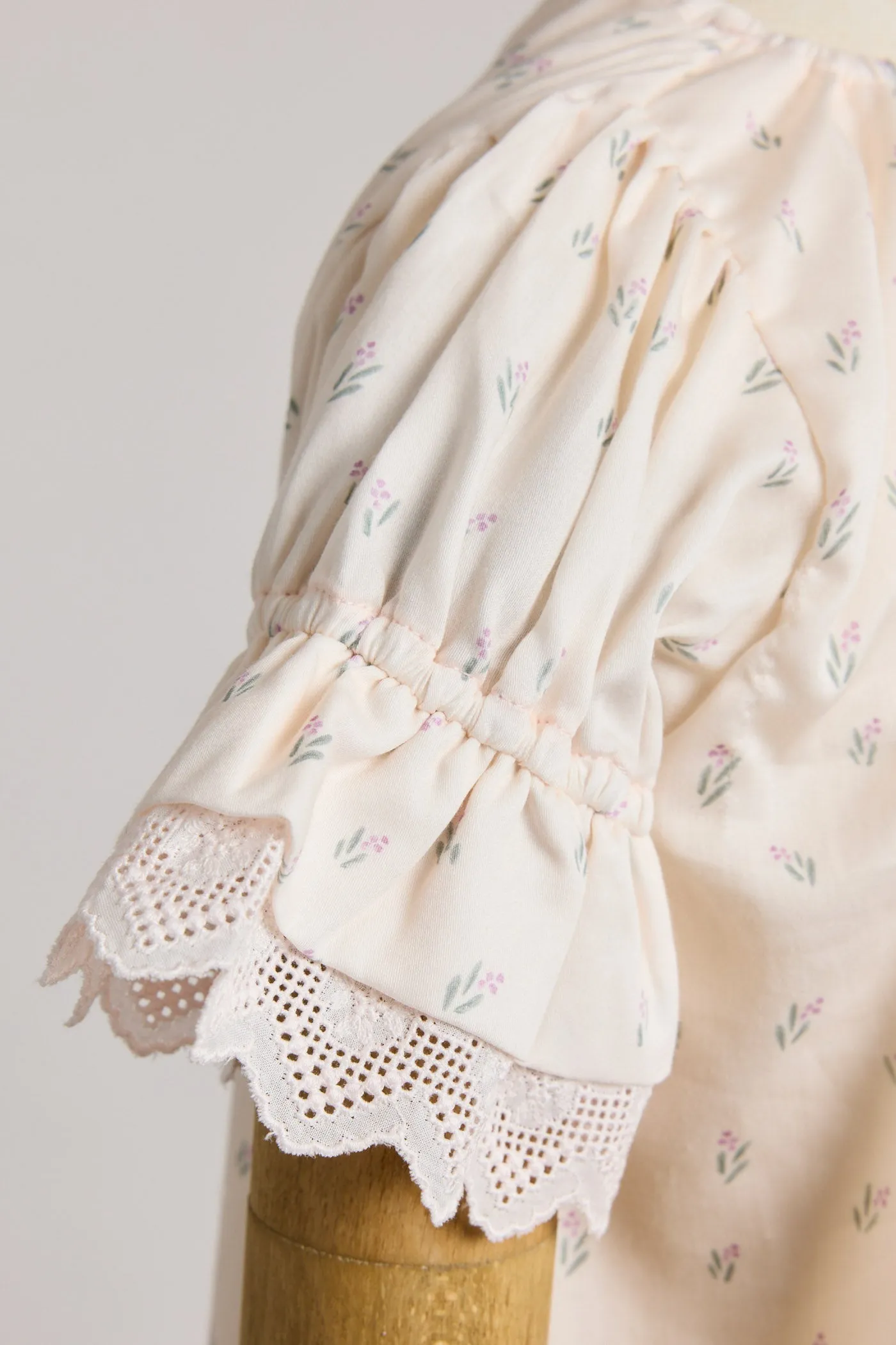 Moon Night Dress In Beige Pink Flower
