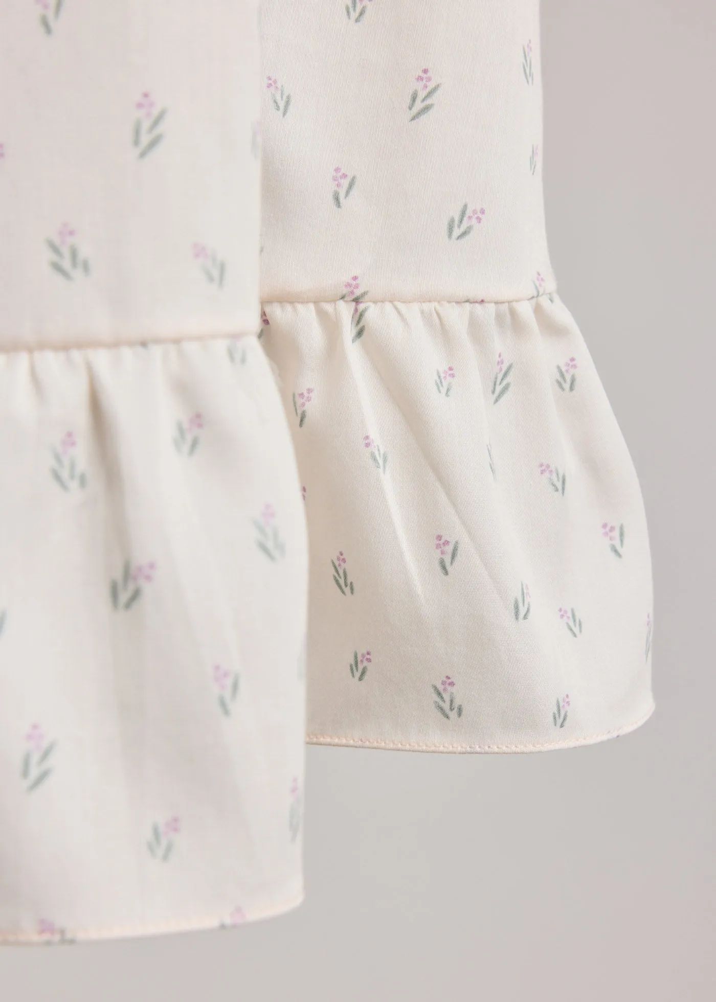 Moon Night Dress In Beige Pink Flower