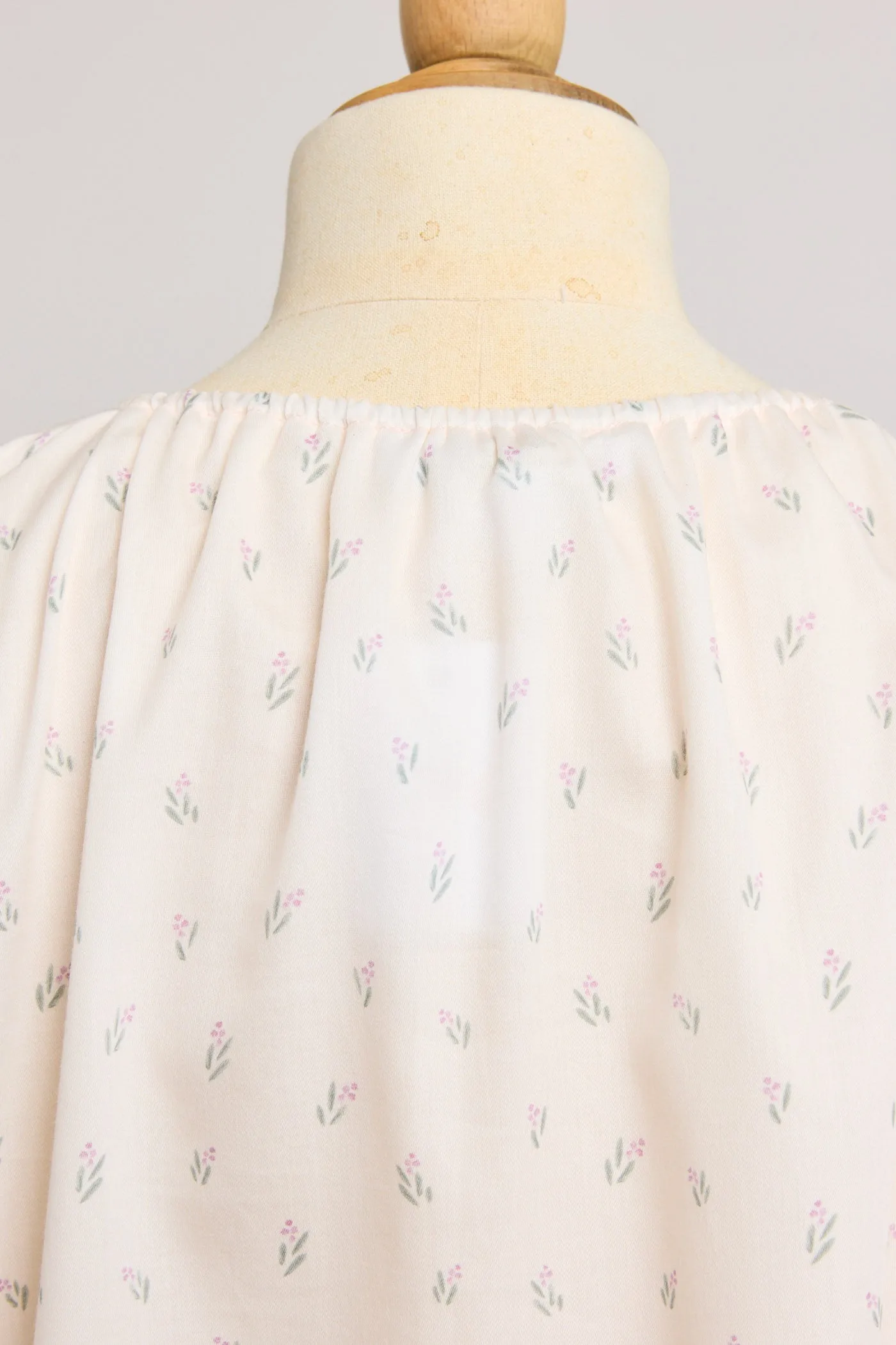 Moon Night Dress In Beige Pink Flower