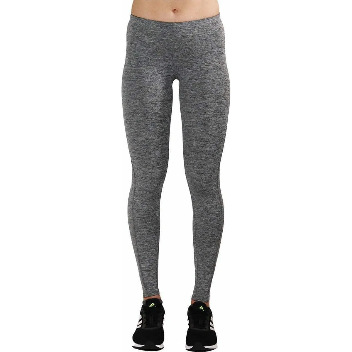 More Mile Train To Run Womens Long Running Tights - Grey