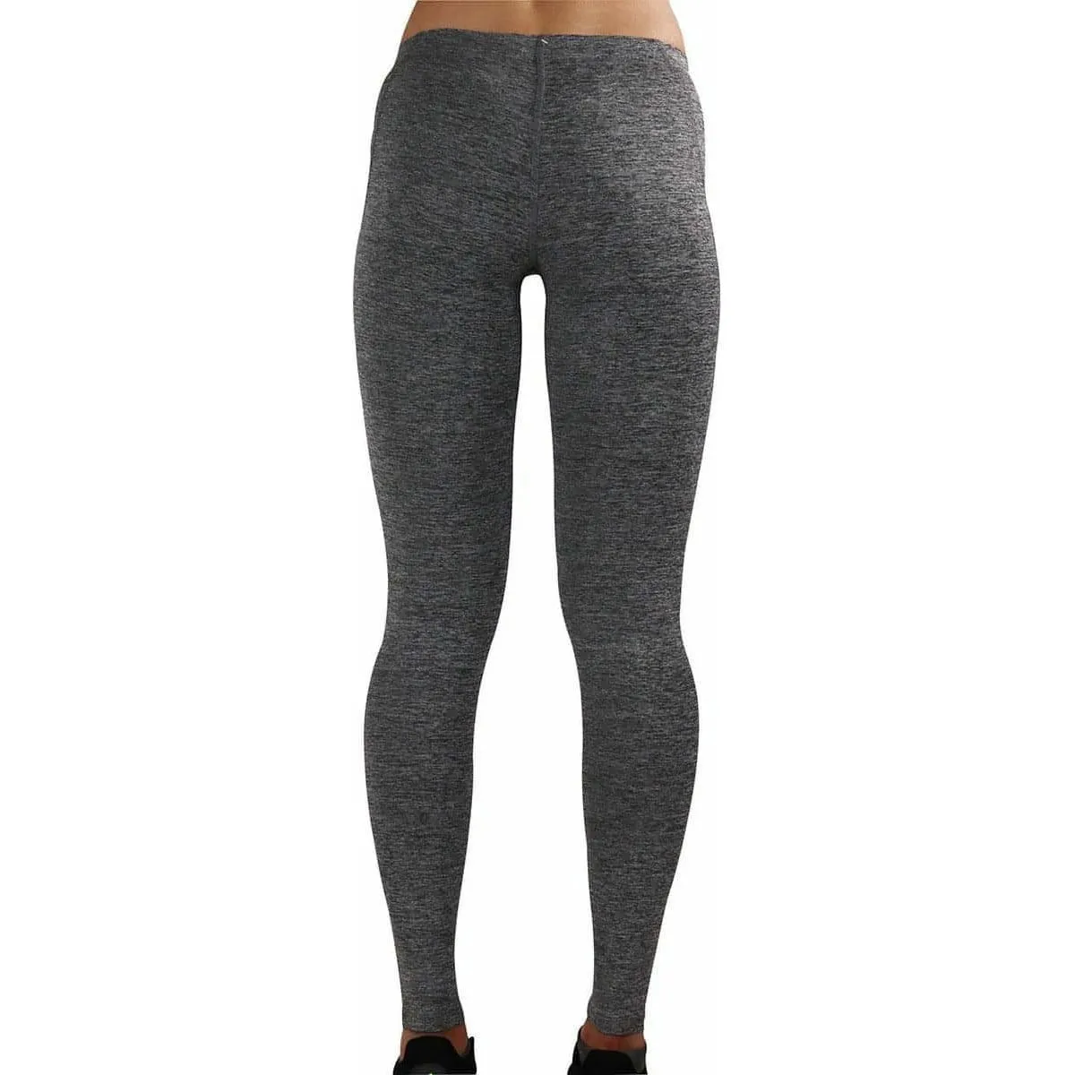 More Mile Train To Run Womens Long Running Tights - Grey