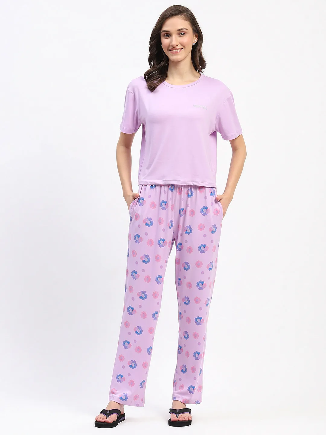 mSECRET Disney Typography Mauve Nightsuit Set