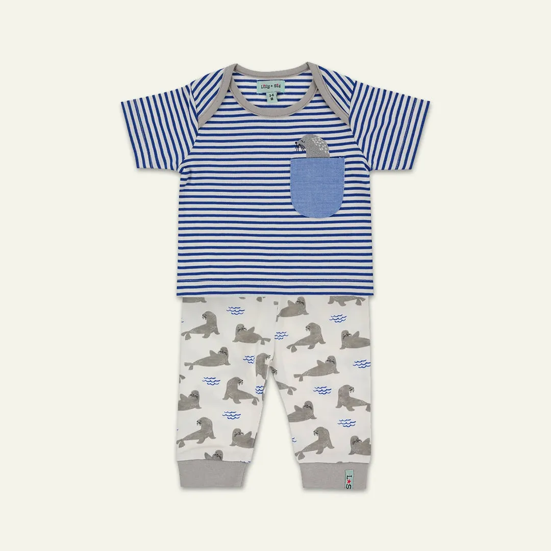 Multicoloured Animal And Stripe Print Top And Legging Set