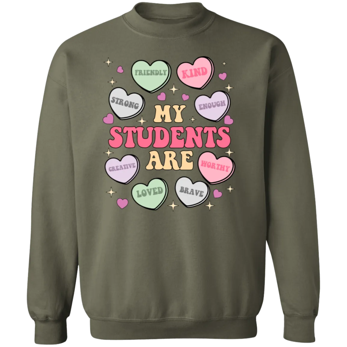 My Students Are My Valentine Crewneck Sweatshirt – Gildan | Teacher Valentine’s Day Apparel | Cozy & Festive Gift