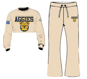 NC AT SU CREAM Chenille  CROP SET w/ FLARE Pants