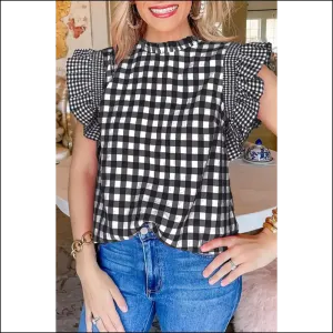 Needful Things: Black Checkered Ruffled Blouse – Bow Down, Bitches 👑