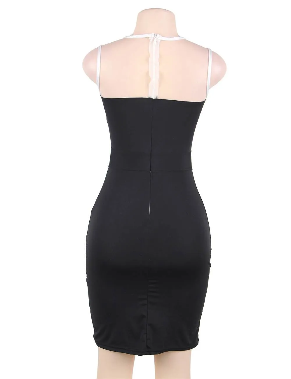 New Elegant Embroidery Black Bodycon Fashion Dress